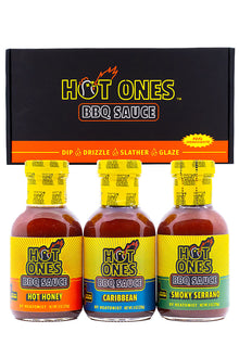 Hot Ones BBQ Trio Pack (Hot Honey / Caribbean / Smoked Serrano) W7