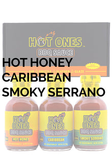 Hot Ones BBQ Trio Pack (Hot Honey / Caribbean / Smoked Serrano) W7
